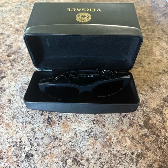 Versace Black Sunglasses with Gold Accent
